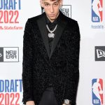 NEW YORK, NEW YORK - JUNE 23: Chet Holmgren poses for photos on the red carpet during the 2022 NBA Draft at Barclays Center on June 23, 2022 in New York City. (Photo by Arturo Holmes/Getty Images)