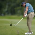 Andrew Novak hits on the fifth fairway during the second round of the John Deere Classic golf tournament, Friday, July 1, 2022, at TPC Deere Run in Silvis, Ill. (AP Photo/Charlie Neibergall)