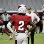 Arizona Cardinals WR Marquise Brown looks on during training camp on Tuesday, Aug. 8, 2022, in Glendale. (Tyler Drake/Arizona Sports)