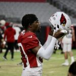 Arizona Cardinals S Jalen Thompson prepares for a drill during training camp on Tuesday, Aug. 8, 2022, in Glendale. (Tyler Drake/Arizona Sports)