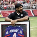 Arizona Cardinals QB Kyler Murray is honored for his 2021 Pro Bowl nod during the Red & White practice on Saturday, Aug. 6, 2022, in Glendale. (Tyler Drake/Arizona Sports)