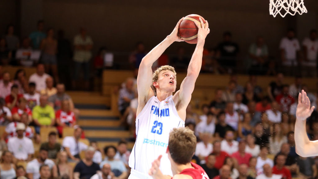 Lauri Markkanen of Finland shoots the ball during the FIBA Basketball World Cup 2023 Qualifying gam...