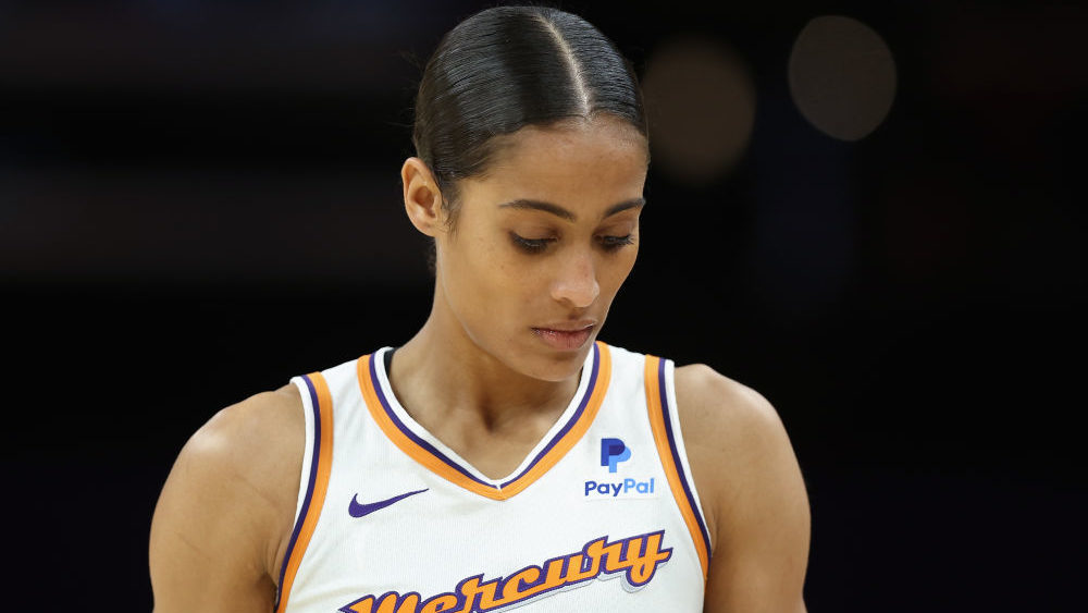 Skylar Diggins-Smith #4 of the Phoenix Mercury during the WNBA game at Footprint Center on July 07,...