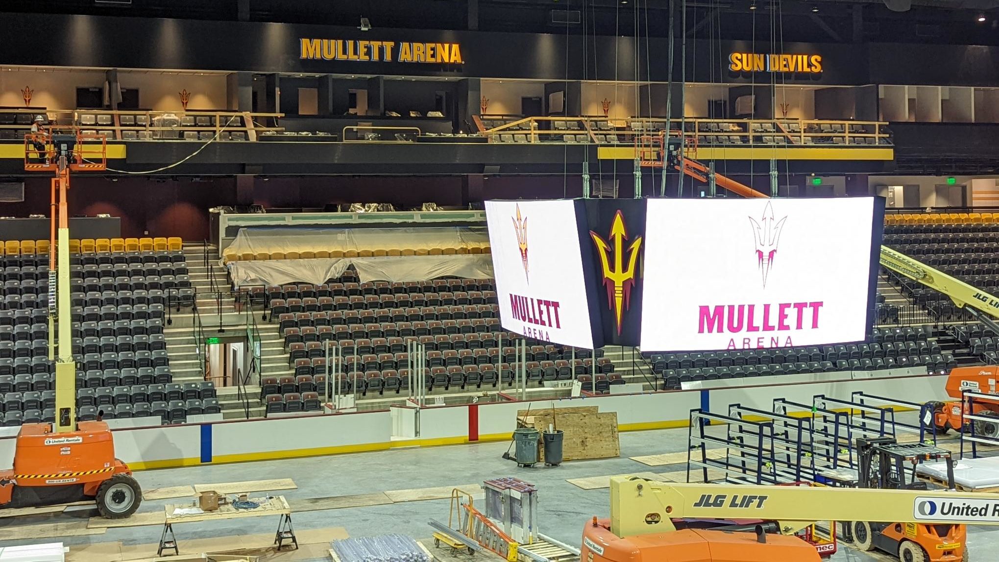 Inside of the under-construction Mullet Arena on Tuesday, Aug. 23, 2022. (Jeremy Schnell/Arizona Sp...