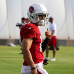 Arizona Cardinals WR Andy Isabella looks on during practice on Thursday, Sept. 8, 2022, in Tempe. (Tyler Drake/Arizona Sports)