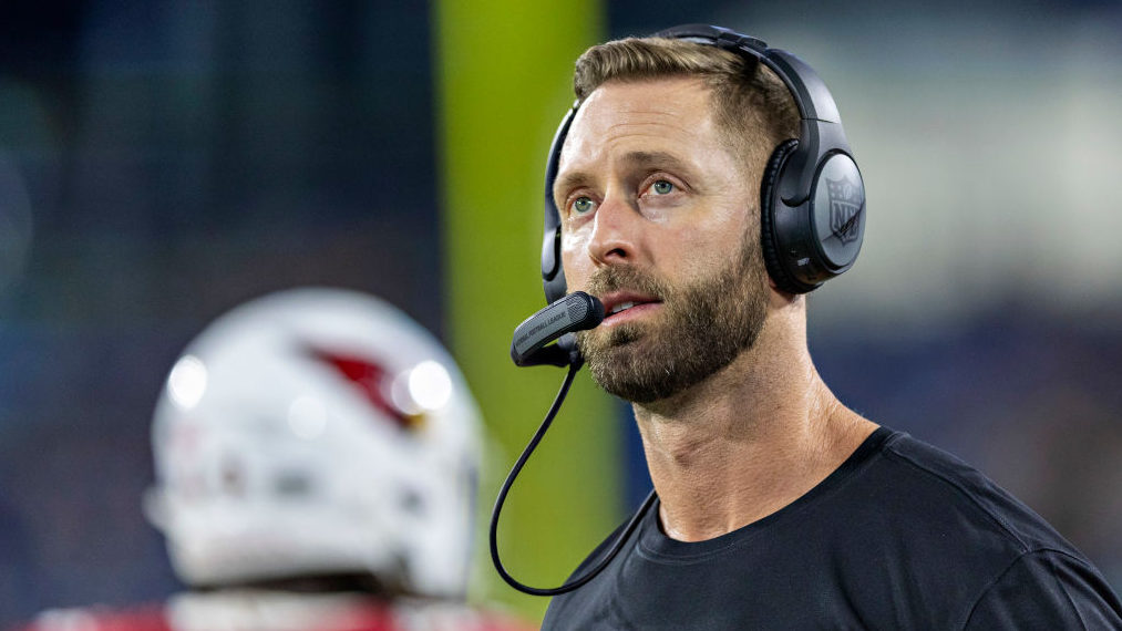 Head Coach Kliff Kingsbury of the Arizona Cardinals on the sidelines during a preseason game agains...