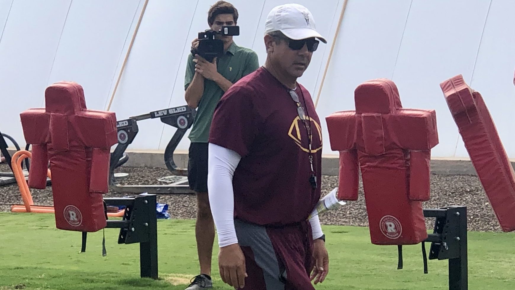 Arizona State interim head coach Shaun Aguano during his first practice on Tuesday, Sept. 20, 2022,...