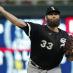 Chicago White Sox starting pitcher Lance Lynn throws to the Minnesota Twins in the first inning of a baseball game Tuesday, Sept. 27, 2022, in Minneapolis. (AP Photo/Bruce Kluckhohn)