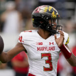 
              Maryland quarterback Taulia Tagovailoa passes against Charlotte during the first half of an NCAA college football game on Saturday, Sept. 10, 2022, in Charlotte, N.C. (AP Photo/Chris Carlson)
            