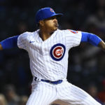 
              Chicago Cubs starter Marcus Stroman delivers a pitch during the first inning of the team's baseball game against the Philadelphia Phillies on Tuesday, Sept. 27, 2022, in Chicago. (AP Photo/Paul Beaty)
            