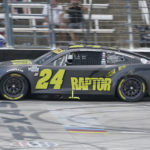 William Byron (24) drives during the NASCAR Cup Series auto race at Texas Motor Speedway in Fort Worth, Texas, Sunday, Sept. 25, 2022. (AP Photo/Larry Papke)