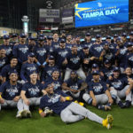 
              The Tampa Bay Rays pose for a team picture after a baseball game against the Houston Astros Friday, Sept. 30, 2022, in Houston. The Rays won 7-3 and clinched a postseason berth. (AP Photo/David J. Phillip)
            