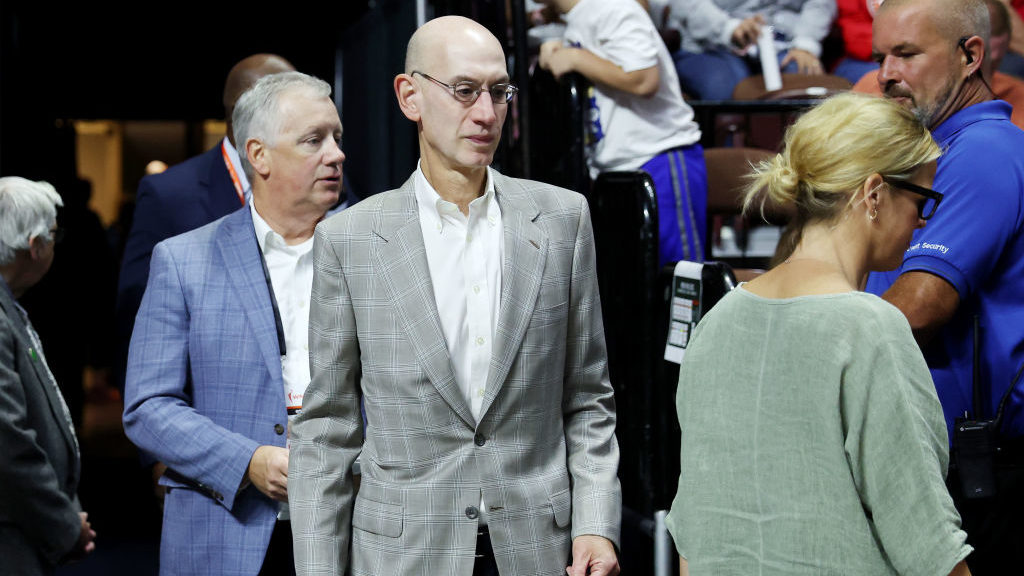 NBA Commissioner Adam Silver attends game four of the 2022 WNBA Finals between the Las Vegas Aces a...