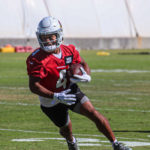 Rondale Moore running at Arizona Cardinals practice on Wednesday, Oct. 26, 2022, in Tempe. (Alex Weiner/Arizona Sports)