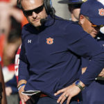 
              Auburn head coach Bryan Harsin paces on the sideline during the first half of an NCAA college football game against Georgia, Saturday, Oct. 8, 2022, in Athens, Ga. (AP Photo/John Bazemore)
            