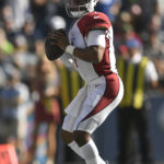 Arizona Cardinals quarterback Kyler Murray passes against the Seattle Seahawks during the first half of an NFL football game in Seattle, Sunday, Oct. 16, 2022. (AP Photo/Caean Couto)