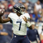 Tennessee Titans quarterback Malik Willis passes against the Houston Texans during the first half of an NFL football game Sunday, Oct. 30, 2022, in Houston. (AP Photo/Eric Christian Smith)