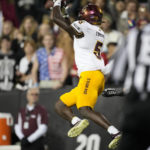 Arizona State defensive back Chris Edmonds intercepts a pass in the second half of an NCAA college football game against Colorado, Saturday, Oct. 29, 2022, in Boulder, Colo. (AP Photo/David Zalubowski)