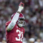 
              Alabama linebacker Will Anderson Jr. (31) celebrates a sack during the first half of an NCAA college football game against Texas A&M, Saturday, Oct. 8, 2022, in Tuscaloosa, Ala. (AP Photo/Vasha Hunt)
            