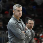 Chicago Bulls head coach Billy Donovan looks on against the Philadelphia 76ers during the first half of an NBA basketball game Saturday, Oct. 29, 2022, in Chicago. (AP Photo/Matt Marton)