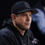 
              New York Yankees manager Aaron Boone speaks to reporters before a Game 4 of an American League Championship baseball series at Yankee Stadium, Sunday, Oct. 23, 2022, in New York. (AP Photo/Seth Wenig)
            