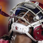 Southern California defensive back Calen Bullock celebrates after an interception during the second half of an NCAA college football game against Arizona State Saturday, Oct. 1, 2022, in Los Angeles. (AP Photo/Mark J. Terrill)