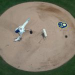 Milwaukee Brewers starting pitcher Brandon Woodruff throws during the first inning of a baseball game against the Arizona Diamondbacks Monday, Oct. 3, 2022, in Milwaukee. (AP Photo/Morry Gash)