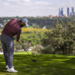
              Jon Rahm, of Spain, hits on the first hole during the Spanish Open golf tournament at Club de Campo Villa in Madrid, Spain, Sunday, Oct. 9, 2022. (AP Photo/Manu Fernandez)
            