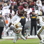 
              South Carolina wide receiver Antwane Wells Jr. (3) cannot complete a catch during the first half of an NCAA college football game against Missouri, Saturday, Oct. 29, 2022, in Columbia, S.C. (AP Photo/Artie Walker Jr.)
            