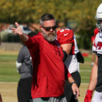 Arizona Cardinals DL coach Matt Burke during practice on Thursday, Nov. 17, 2022, in Tempe. (Tyler Drake/Arizona Sports)