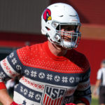 Arizona Cardinals DL J.J. Watt runs through drills in his USA Soccer sweater during practice on Friday, Nov. 25, 2022, in Tempe. (Tyler Drake/Arizona Sports)