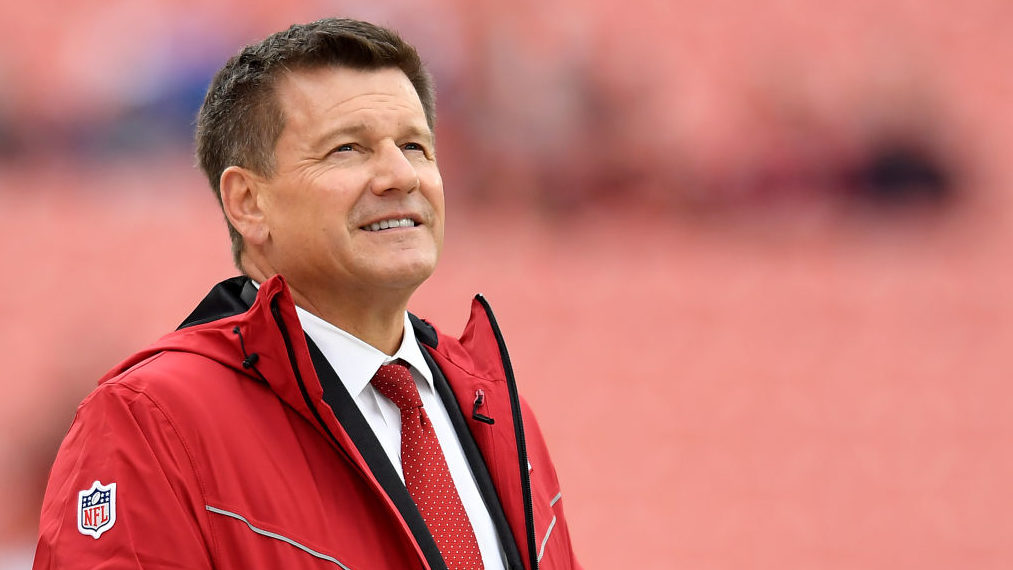 Arizona Cardinals owner Michael Bidwill looks on prior to the game against the Cleveland Browns at ...