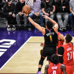 Phoenix Suns guard Devin Booker during a 108-106 loss to the Portland Trail Blazers at Footprint Center in Phoenix, Ariz., on Nov. 4, 2022. (Arizona Sports Photo/Jeremy Schnell)