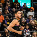 Phoenix Suns guard Devin Booker during a 108-106 loss to the Portland Trail Blazers at Footprint Center in Phoenix, Ariz., on Nov. 4, 2022. (Arizona Sports Photo/Jeremy Schnell)