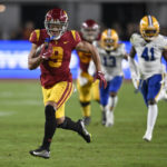 Southern California wide receiver Michael Jackson III breaks away for a touchdown against California during the second half of an NCAA college football game Saturday, Nov. 5, 2022, in Los Angeles. (AP Photo/John McCoy)