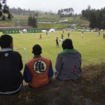 
              Soccer fans watch Independiente del Valle under-17 youth team play against Mushuc Runa in Tisaleo, Ecuador, Saturday, Sept. 3, 2022. The club trains young men in soccer while providing them with up to a high school graduation and has become a key source for the country’s national soccer team. (AP Photo/Dolores Ochoa)
            