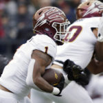 
              Arizona State running back Xazavian Valladay carries the ball during the first half of an NCAA college football game against Washington State, Saturday, Nov. 12, 2022, in Pullman, Wash. (AP Photo/Young Kwak)
            