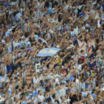 
              Argentina fans celebrate after the 2-0 win during the World Cup group C soccer match between Argentina and Mexico, at the Lusail Stadium in Lusail, Qatar, Saturday, Nov. 26, 2022. (AP Photo/Darko Bandic)
            