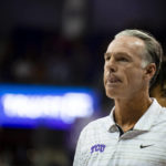 
              TCU head coach Jamie Dixon walks off of the floor at the end of the first half of an NCAA college basketball game against Arkansas-Pine Bluff in Fort Worth, Texas, Monday, Nov. 7, 2022. (AP Photo/Emil Lippe)
            