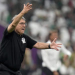 
              Mexico's head coach Gerardo Martino gestures during the World Cup group C soccer match between Saudi Arabia and Mexico, at the Lusail Stadium in Lusail, Qatar, Wednesday, Nov. 30, 2022. (AP Photo/Moises Castillo)
            