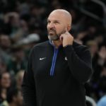 Dallas Mavericks head coach Jason Kidd reacts during the first half of an NBA basketball game Sunday, Nov. 27, 2022, in Milwaukee. (AP Photo/Morry Gash)