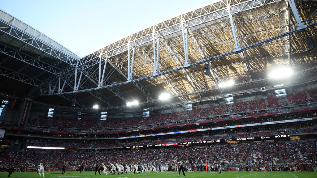 A general view during the game between the New Orleans Saints and the Arizona Cardinals at State Fa...