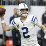 Indianapolis Colts quarterback Matt Ryan (2) throws a pass during the first half of an NFL football game against the Minnesota Vikings, Saturday, Dec. 17, 2022, in Minneapolis. (AP Photo/Andy Clayton-King)