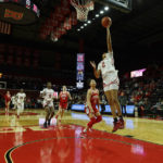 Rutgers' Kaylene Smikle (2) scores with a layup during the Big Ten Conference women's college basketball game between the Rutgers Scarlet Knights and the Ohio State Buckeyes women's basketball team in Piscataway, N.J., Sunday, Dec. 4, 2022. (AP Photo/Stefan Jeremiah)