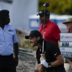 
              Tommy Fleetwood, of England, watches his shot from the first tee during the final round of the Hero World Challenge PGA Tour at the Albany Golf Club in New Providence, Bahamas, Sunday, Dec. 4, 2022. (AP Photo/Fernando Llano)
            