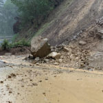 
              This Friday, Dec. 30, 2022, Caltrans District 1 shows State Route 271 closed south of Piercy due to an active slide near the McCoy Creek Bridge in Mendocino County, Calif.  Californians on Friday were bracing for heavy downpours and potential flooding from a series of rainstorms poised to usher in the new year.  (Caltrans District 1 via AP)
            