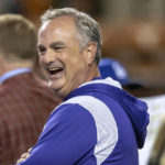 
              FILE - TCU coach Sonny Dykes is shown before an NCAA college football game Saturday, Nov. 12, 2022, in Austin, Texas. TCU's Sonny Dykes won The Associated Press Coach of the Year on Monday, Dec. 19, after leading the No. 3 Horned Frogs to the College Football Playoff in his first season with the school. (AP Photo/Stephen Spillman, File)
            