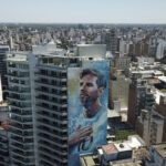 
              A mural of soccer player Lionel Messi covers a building in Rosario, Argentina, Wednesday, Dec. 14, 2022. (AP Photo/Rodrigo Abd)
            