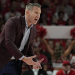 
              Alabama head coach Nate Oats instructs his team during the first half of an NCAA college basketball game against Houston, Saturday, Dec. 10, 2022, in Houston. (AP Photo/Kevin M. Cox)
            
