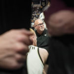
              Wake Forest head coach Steve Forbes huddles together with his team during a timeout in the first half of an NCAA college basketball game against Appalachian State on Wednesday, Dec. 14, 2022, at Joel Coliseum in Winston-Salem, N.C. (Allison Lee Isley/The Winston-Salem Journal via AP)
            